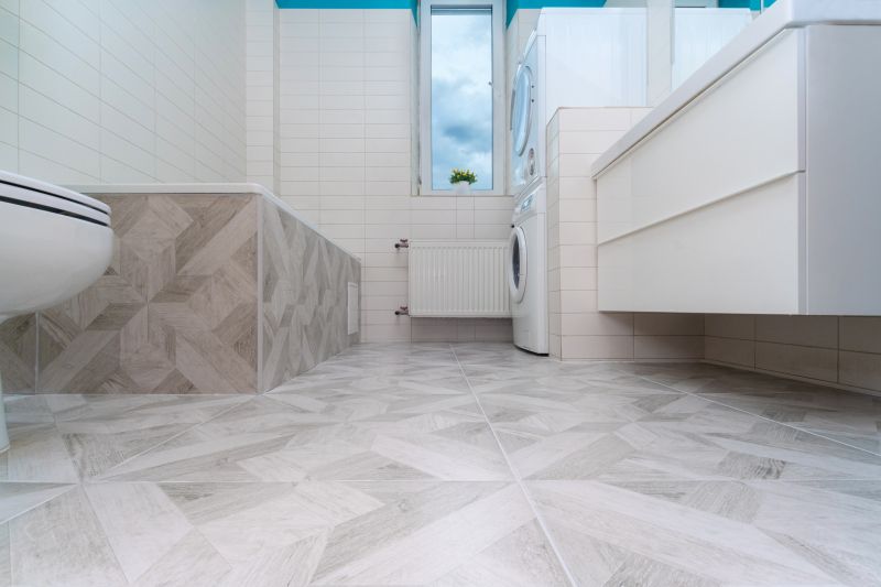 Bathroom with Geometric Tile Patterns
